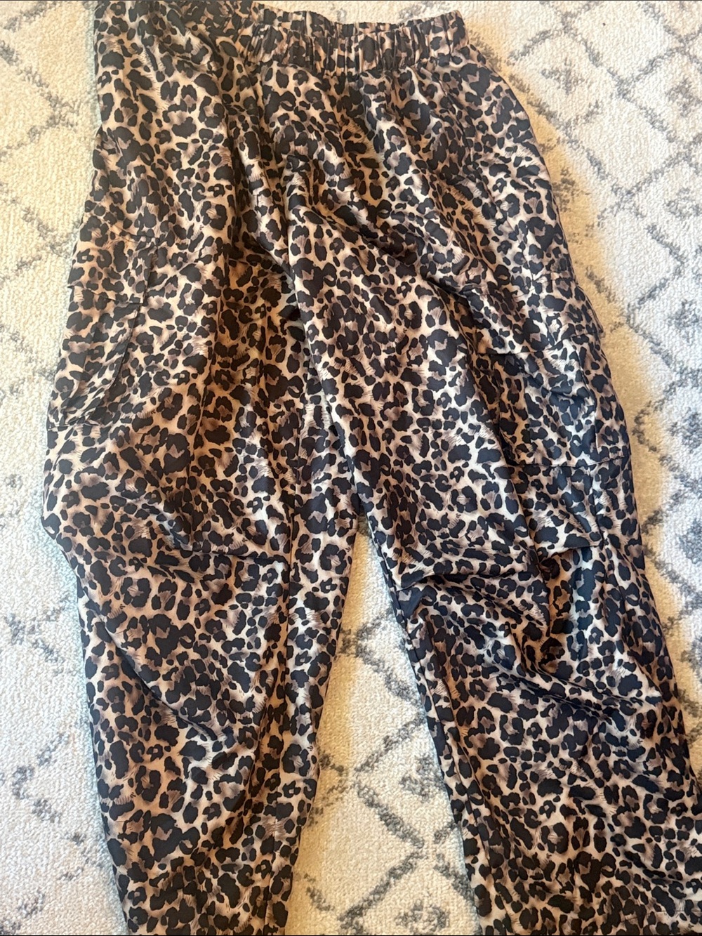 SHEIN Leopard Print Harem Track Pants - Brown & Black
